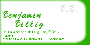 benjamin billig business card